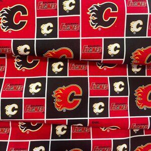 Officially Licensed NHL Calgary Flames Cotton Fabric – 1 Yard – Sewing, Quilting